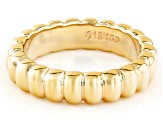 18k Yellow Gold Over Bronze 5mm Scalloped Band Ring