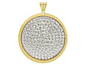 18k Yellow Gold Over Bronze Textured Pendant