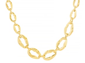 18k Yellow Gold Over Bronze 11.8mm Cascading Oval Link 20 Inch Chain