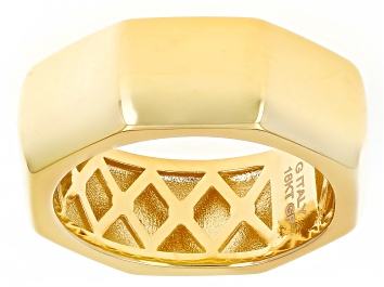 Picture of 18k Yellow Gold Over Bronze 7.9mm Faceted Band Ring
