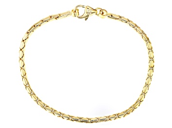 10k Yellow Gold 6.5mm Mesh Greek Key Stretch Bracelet
