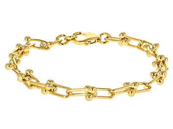 Picture of 18k Yellow Gold Over Bronze 6mm Stirrup Briglia Bracelet