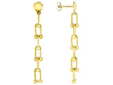 18k Yellow Gold Over Bronze Stirrup Briglia Link Earrings