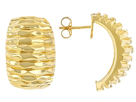 18k Yellow Gold Over Bronze Graduated Earring