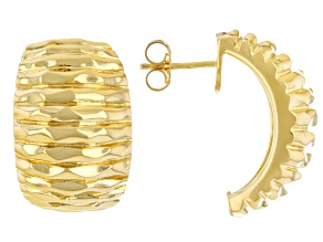 18k Yellow Gold Over Bronze Graduated Earring