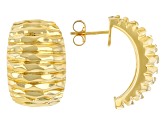 18k Yellow Gold Over Bronze Graduated Earring
