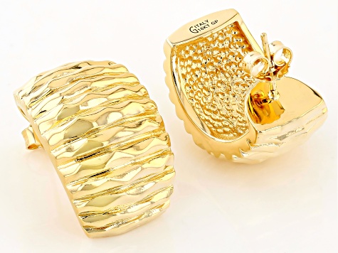 18k Yellow Gold Over Bronze Graduated Earring