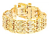 18k Yellow Gold Over Bronze Buckle Clasp Bracelet
