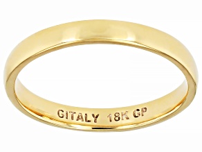 18k Yellow Gold Over Bronze 2mm Stackable Band Ring