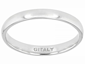 Rhodium Over Bronze 2mm Stackable Band Ring