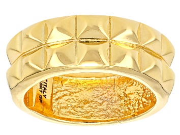 Picture of 18k Yellow Gold Over Bronze Double Row Pyramid Ring