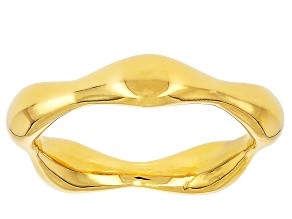 18k Yellow Gold Over Bronze Organically Shaped Band Ring