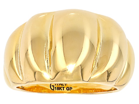 18k Yellow Gold Graduated Scalloped Ring