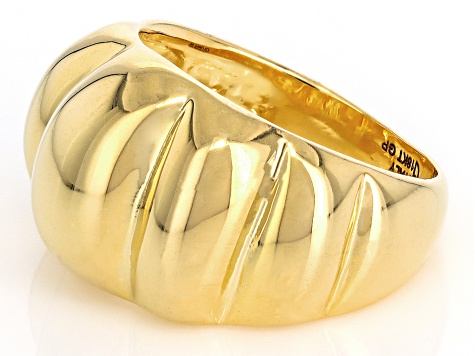 18k Yellow Gold Graduated Scalloped Ring