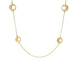 18k Yellow Gold Over Bronze Hammered Circle Station Necklace