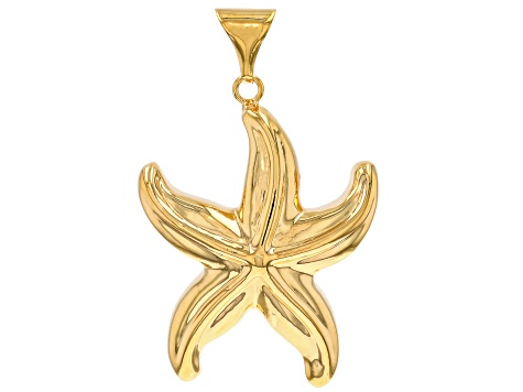 18k Yellow Gold Over Bronze Starfish Pendant