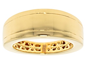 18k Yellow Gold Over Bronze Band Ring