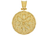 18k Yellow Gold Over Bronze Flower Pendant