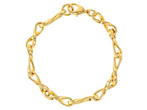 18k Yellow Gold Over Bronze Infinity Bracelet