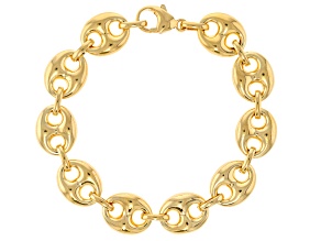 18k Yellow Gold Over Bronze Mariner Link Bracelet