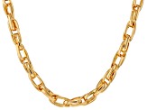 18k Yellow Gold Over Bronze 10mm Double Elongated Necklace