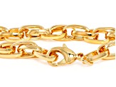 18k Yellow Gold Over Bronze 10mm Double Elongated Necklace