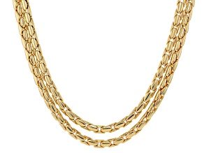 18k Yellow Gold Over Bronze Layered Cardano Link Necklace