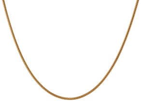 18k Yellow Gold Over Bronze 2mm Snake Link Necklace