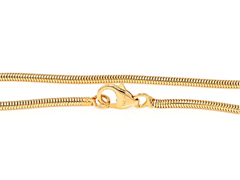 18k Yellow Gold Over Bronze 2mm Snake Link Necklace