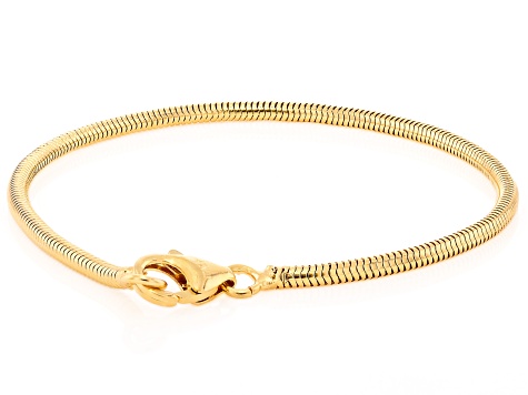 18k Yellow Gold Over Bronze Snake Link Bracelet.