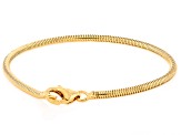 18k Yellow Gold Over Bronze Snake Link Bracelet.