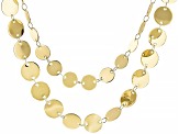 18k Yellow Gold Over Bronze High Polish Disc Necklace