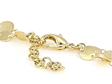 18k Yellow Gold Over Bronze High Polish Disc Necklace