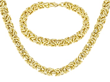 10k Yellow Gold 8.5mm Squared Grumetta Bracelet