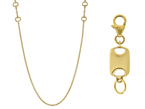 Moda Al Massimo® 18k Gold Over Bronze 36" Necklace and 18k Gold Over Silver Magnetic Clasp Set of 2