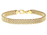 18k Yellow Gold Over Bronze Woven Bead Necklace & Bracelet