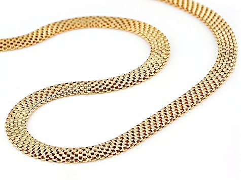 18k Yellow Gold Over Bronze Woven Bead Necklace & Bracelet
