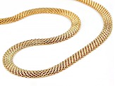 18k Yellow Gold Over Bronze Woven Bead Necklace & Bracelet
