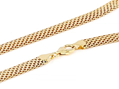 18k Yellow Gold Over Bronze Woven Bead Necklace & Bracelet