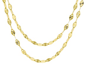 Moda Al Massimo® 18k Yellow Gold Over Bronze 3.5mm Sunburst Mirror Link 16 Inch Chain Set of 2