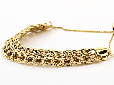 10K Yellow Gold Diamond Cut 10.5 Inch Bolo Bracelet