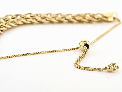 10K Yellow Gold Diamond Cut 10.5 Inch Bolo Bracelet