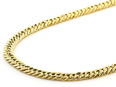 Brilliant Bijou 10k Yellow Gold Semi-Solid Curb Link Chain Necklace 