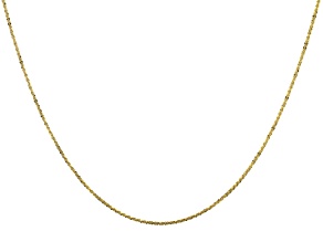 10K Yellow Gold Criss-Cross Chain 18 Inch Necklace