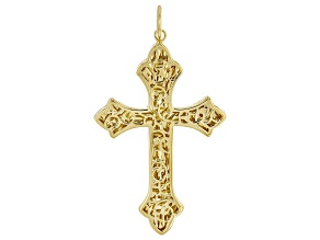 14k Yellow Gold Narciso Ricami Cross Pendant