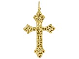 14k Yellow Gold Narciso Ricami Cross Pendant