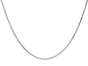 14k White Gold 1.45mm Rounded Box 24 Inch Chain