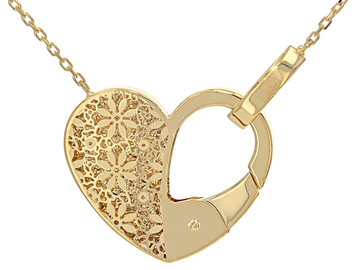14k Yellow Gold Locket Heart Ricami Necklace - SFO035 | JTV