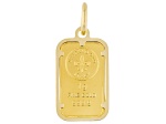 24k Yellow Gold Classic 1g Ingot with 14k Yellow Gold Frame Pendant