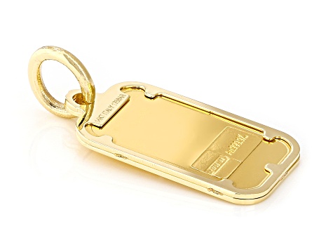 24k Yellow Gold Classic 1g Ingot with 14k Yellow Gold Frame Pendant